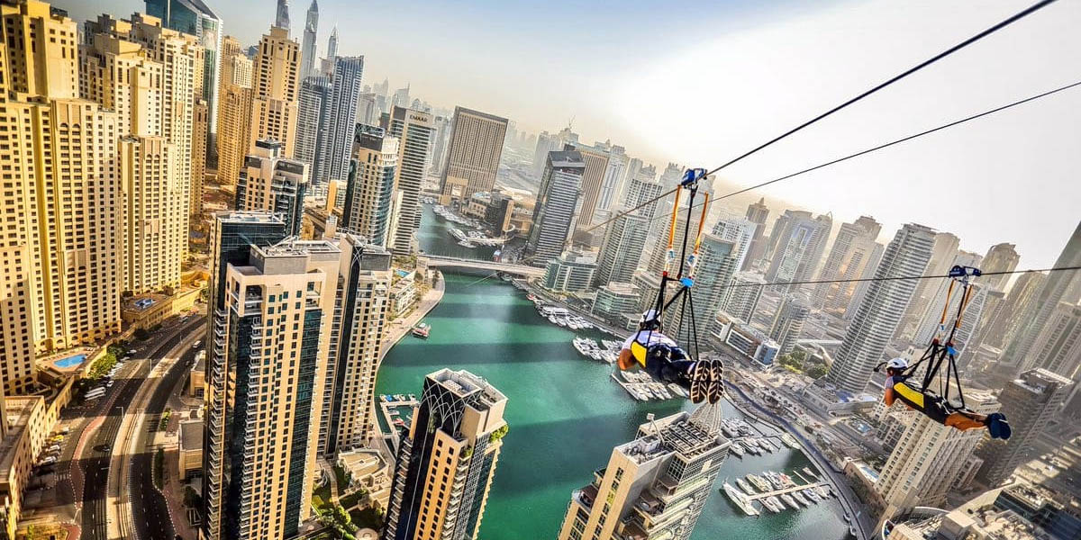 dubai marina xline zipline activities to do in dubai uae